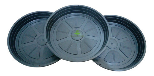 Kit 10 Pratos 14 Cm Diâmetro Para Vasos Pote Cor Preta 1