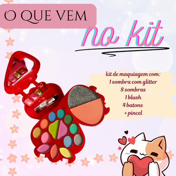 Maquiagem Infantil Completa Kawaii Menina Criança Presente 1