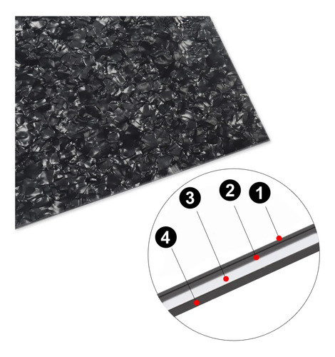 Chapa De Celuloide Ronsani 430mmx290mm Black Pearl 1675 1