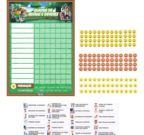 Quadro De Incentivo Infantil Minicraft 0