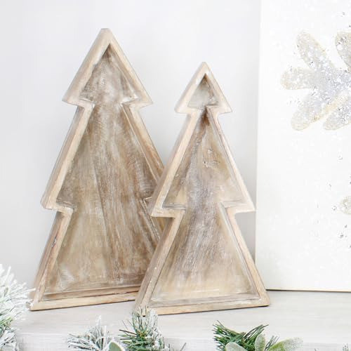 Bandejas De Madera Arbol De Navidad 35x20x5cm 2 Unidades 1