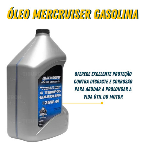 Óleo Mercruiser Gasolina Quicksilver 25w40 4t Galão 4l 1