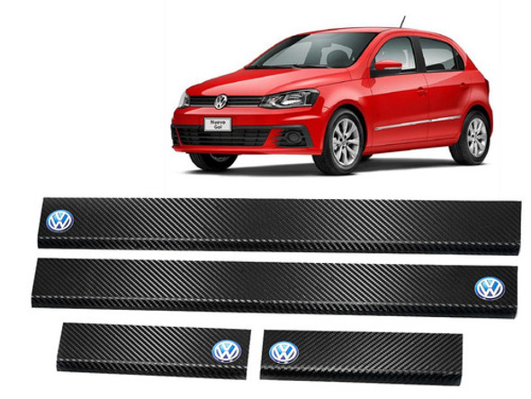 Cubre Zocalos Simil Carbono P/ Volkswagen Gol Trend 0