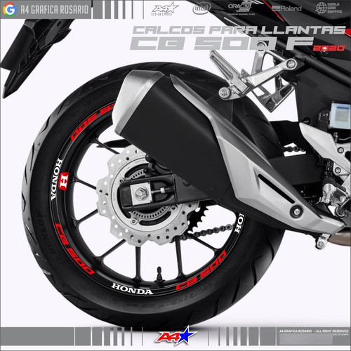 Calcos Para Llantas Honda Cb 500 F - Envios - Cb500 0