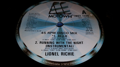 Lionel Richie Hello All Night Long Instr Vinilo Maxi Uk 83 1