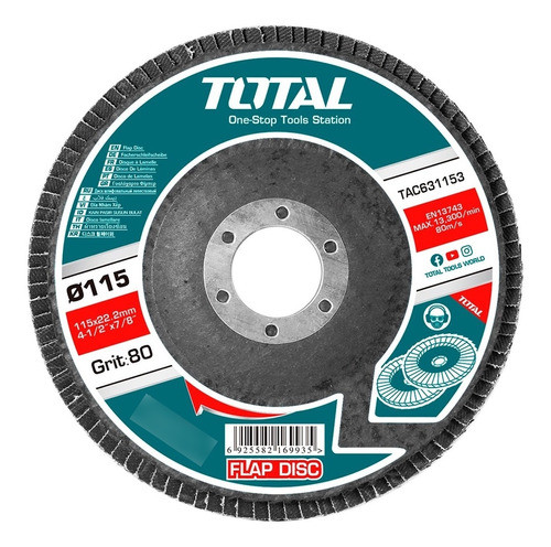 Disco Flap 115mm P80 Acero Hierro Total Tac631153 0