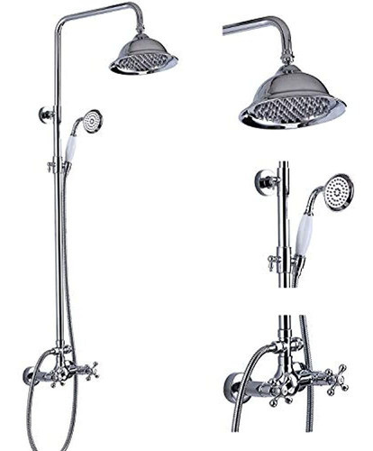 Cuarto De Baño Accesorio De Ducha Polish Chrome 8 Pulgadas 0