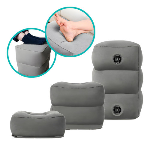 Almofada Apoio Para Os Pés Descanso Inflável Viagem 3 Níveis 0