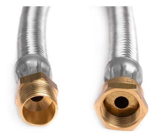 Mangueira Flexível Aço 2 Metro Rosca 1/2 Mxf Para Gás Glp Gn 1