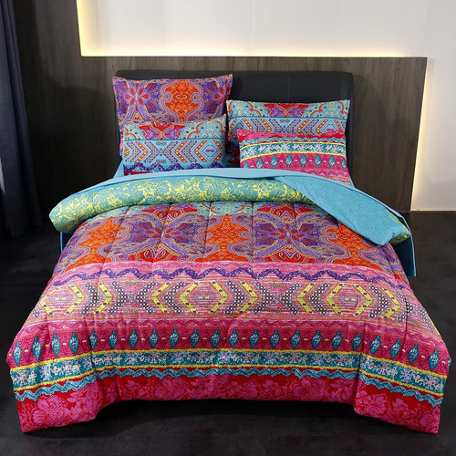 Cama Bohemia En Una Bolsa 7 Piezas De Tamaño Completo, Color 1