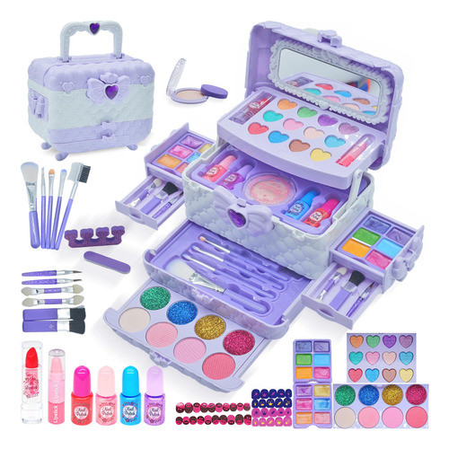 Kit De Maquiagem Mrabbitoo Kids Girl 57 Unidades, Não Tóxico 0