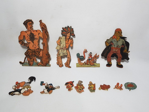Disney Antiguos Personajes Papel Sobre Madera Lote Mag 57925 0