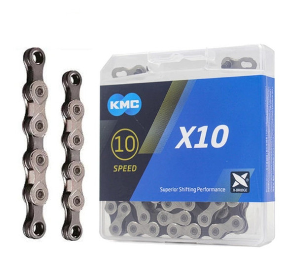 Cadena Bicicleta Kmc X10 Mtb Ruta 10vel 116l C/ Missing Link 0