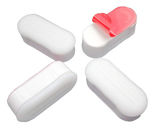 Asiento Bidé Con Adhesivo Fuerte, Blanco, Pack De 4 0