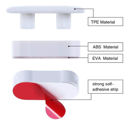 Asiento Bidé Con Adhesivo Fuerte, Blanco, Pack De 4 1