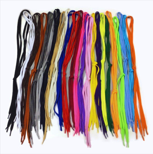 Lote Com 100 Pares De Cadarços - 90 Cm - Sortidos Atacado 1