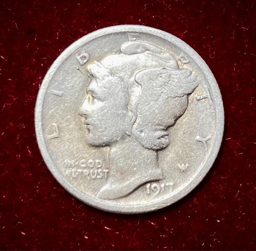 Moneda 1 Dime Estados Unidos 1917 Km 140 Plata 0.900 0