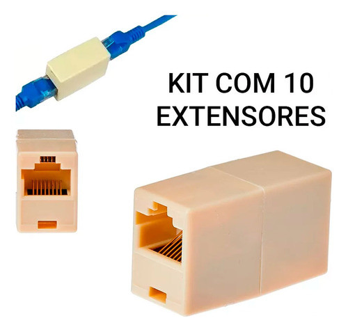 Kit 10 Extensor Para Cabo De Rede Cat5 1