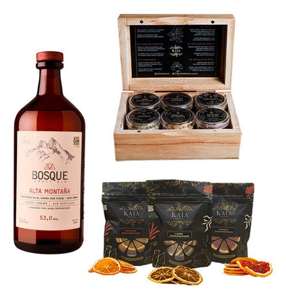 Kit Gin Bosque Alta Montaña Caja Kaia X6 Botanicos Citricos 0