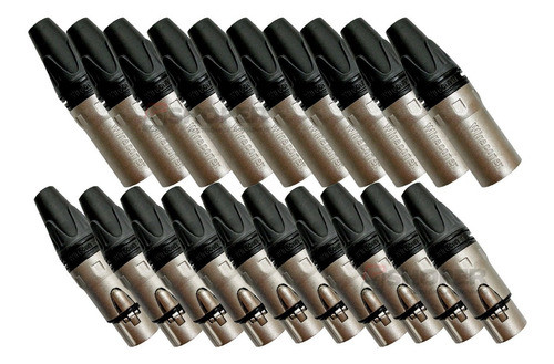 Kit 12 Peças Plugs 6 Xlr Macho + 6 Xlr Fêmea Wireconex 0
