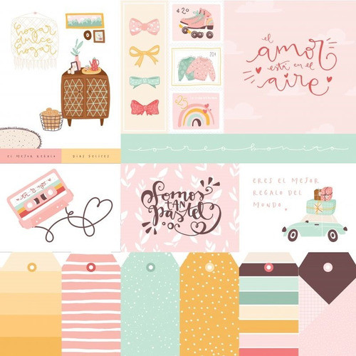 Scrapbooking Set De 3 Papeles Recortables - Lazos 1