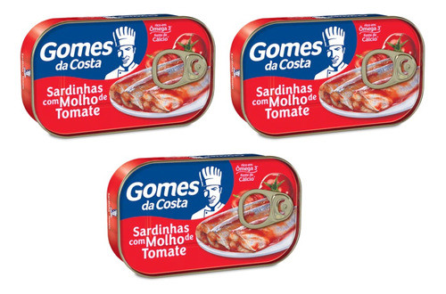 Kit C/3 Sardinha Gomes Da Costa Com Molho De Tomate 75g 0