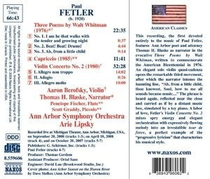 Fetler/berofsky/ann Arbor Sym Orch/lipsky Violin Concerto No 1