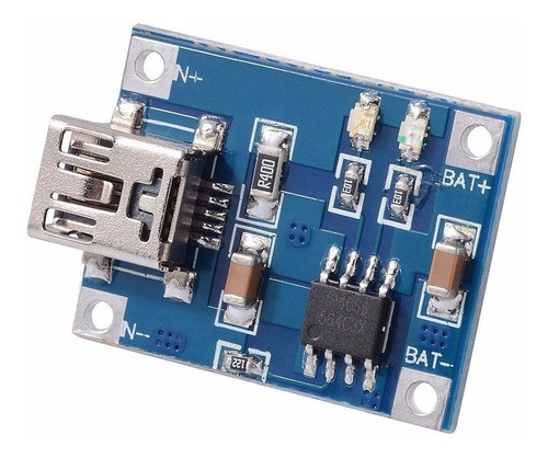 Modulo Carga Mini Usb 5v 1a 18650 Tp4056 Bateria Litio 1