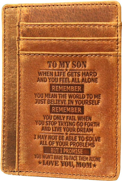 To My Son,cartera De Tarjeta Grabada Personalizada,regalo En 0