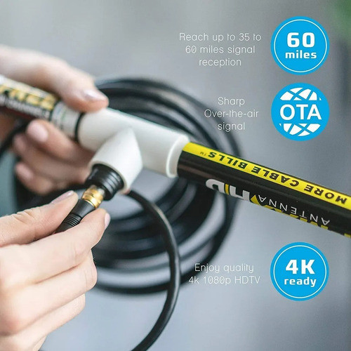 Antena Digital Vhf Uhf Magic Stick Tv 4k T-max Hd 1