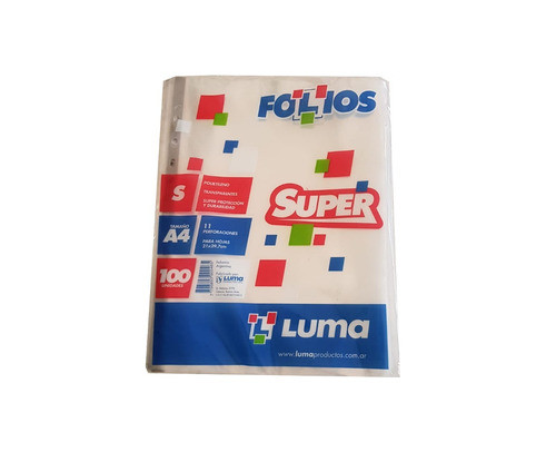 Folios Luma Reforzado A4 X 100 Banda Gris Mayorista Rosario 0