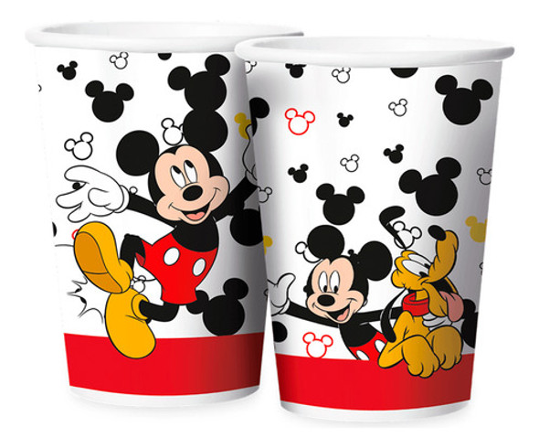 8 Lembrancinha Copos 180 Ml Aniversário Mickey Festa 0