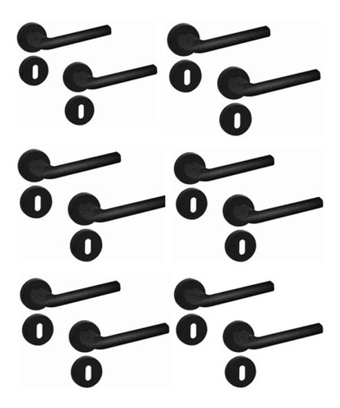 Manija Picaporte  Doble Balancin Aluminio Negro Anto Voiz X6 0