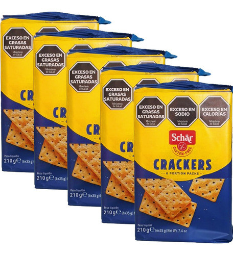 Combo X5 Galletitas Crackers Schar Sin Tacc 210g Alemania 0