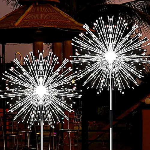 Jjgoo Luces Solares Para Jardín, 2 Paquetes De 120 Led 2 Mod 0