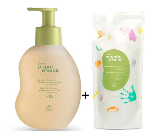 Kit Jabon Liquido Cabeza A Pies + Repuest Mama Y Bebe Natura 1