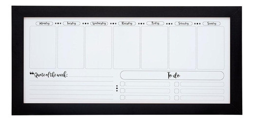 Quadro Branco Planner Comand Center Preto 80x38cm Stalo 0