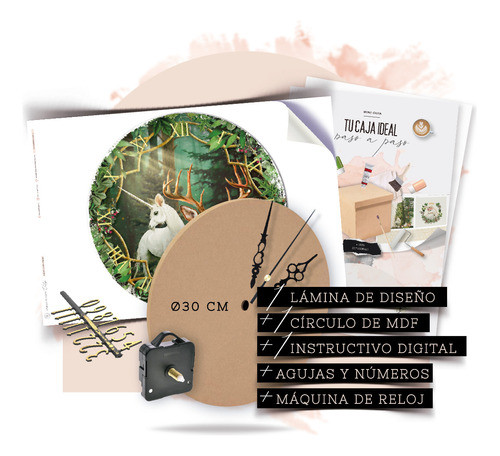 Kit Reloj 30cm Agujas, Numeros, Máquina Lamina Diseño Varios 0
