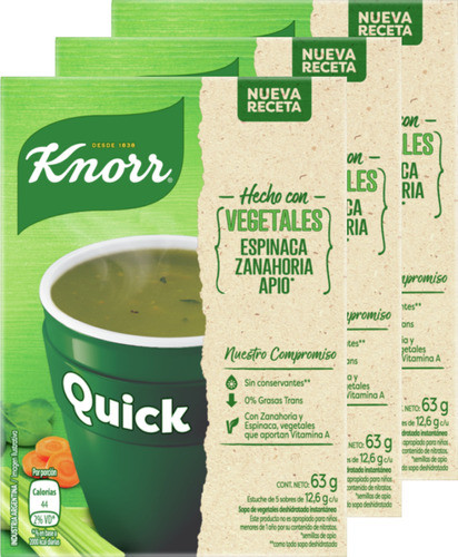 Sopa Quick Vegetales Knorr X 63gr X5 Cajas Total 25u Sopas 0