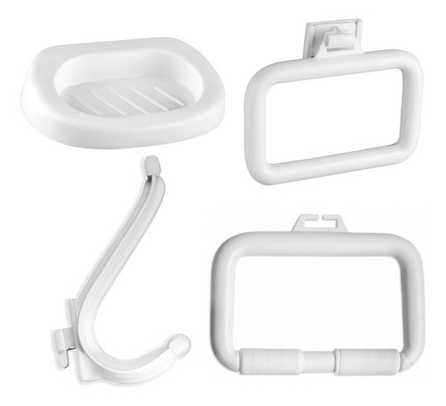 Kit Baño Porta Cepillo Toallero Percha Doble Rollo Ginyplas 0