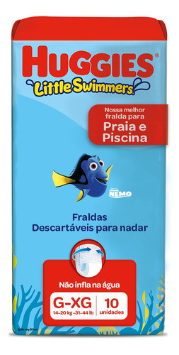 Kit 2 - Fralda Huggies Little Swimmers G/xg 10 Un 1