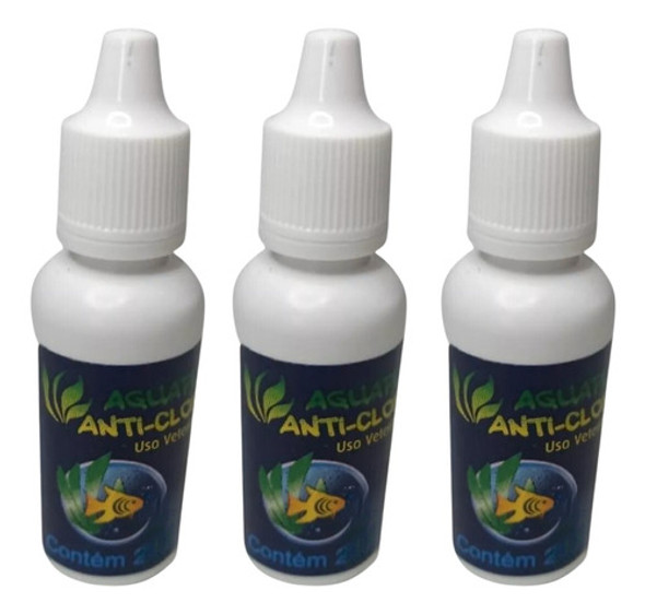 3x Anti Cloro P/ Aquário Ocean Max 20ml - Removedor De Cloro 0