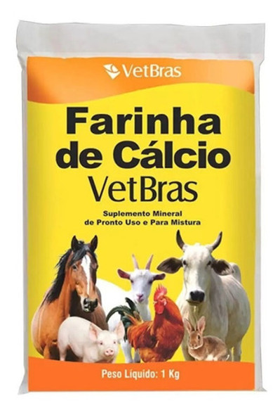 3 Kilos Farinha De Cálcio Suplemento Mineral Animal 1kg 1