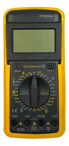 Tester Digital Multimetro Dt-9205 A Con Capacimetro 0