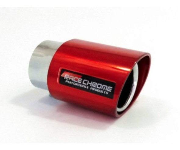 Ponteira Escapamento Race Chrome Alumínio Vermelho 3 Pol 0