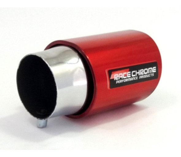 Ponteira Escapamento Race Chrome Alumínio Vermelho 3 Pol 1