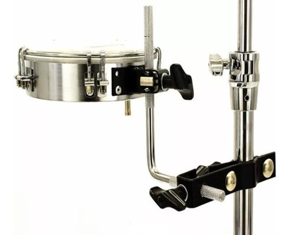 Tamborim De Aço Com Clamp Para Pedestal De Percussão Torelli 1