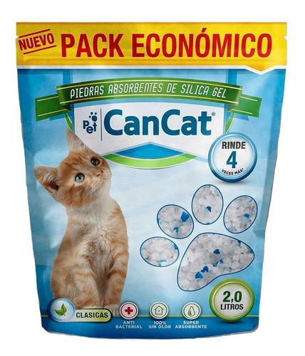Piedras Sanitarias Silica Cancat 3 X 2 Lts Gel Neutro Gatos 0