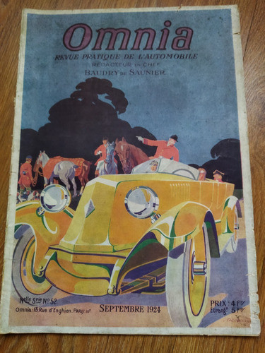1924 Revista Omnia N° 52 Automovilismo Art Deco Publicidades 0