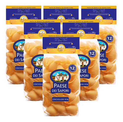 Fideos Conchiglioni N°66 Paese Dei Sapori 500 Gr. Pack X6 0